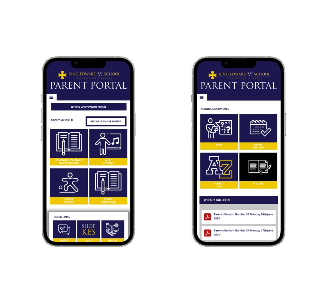 King Edward VI School - Parent Portal Mobile Device